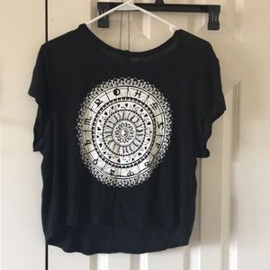 Sun and moon printed flowy top